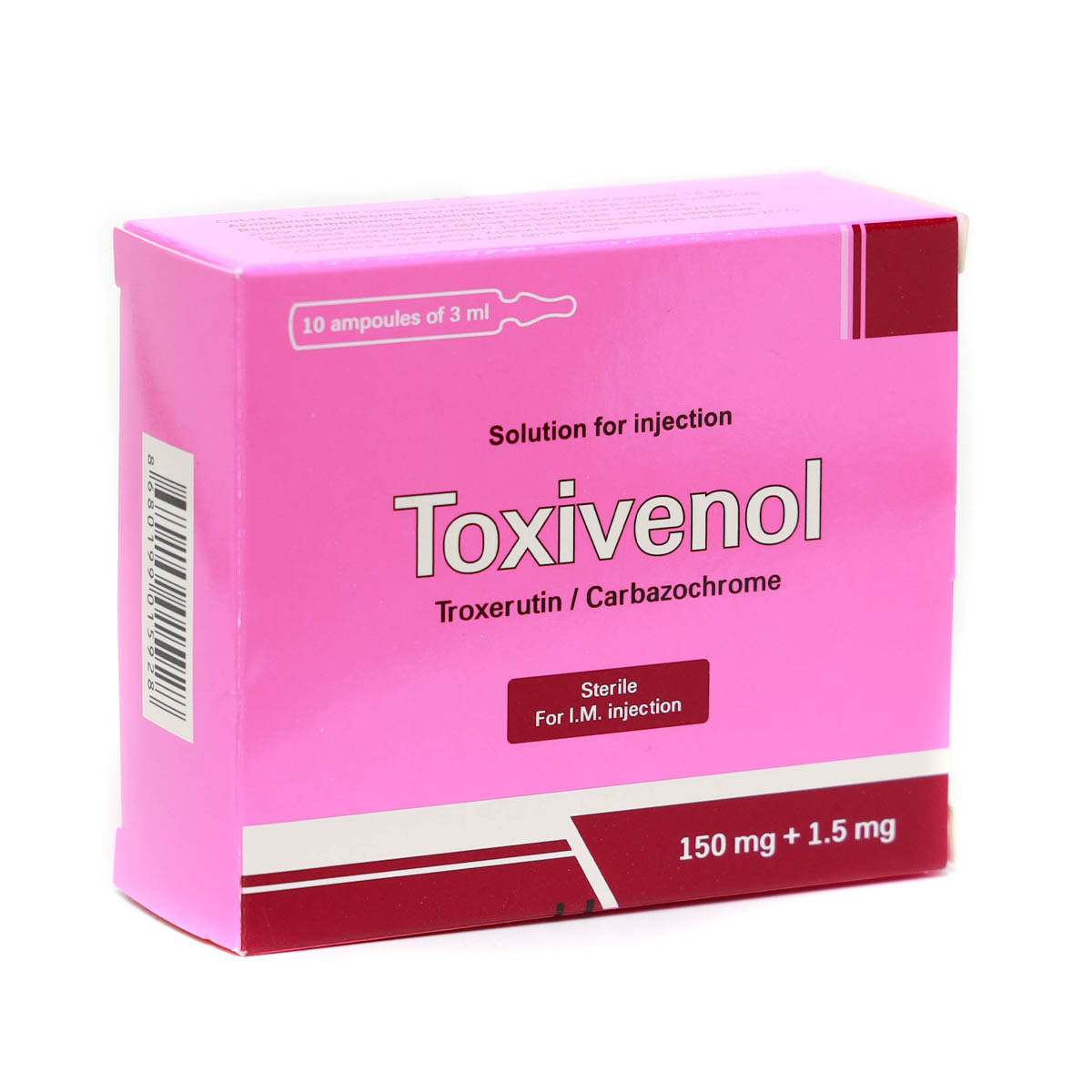 Toxivenol - ტოქსივენოლი 150\1.5მგ 3მლ 10 ამპულა