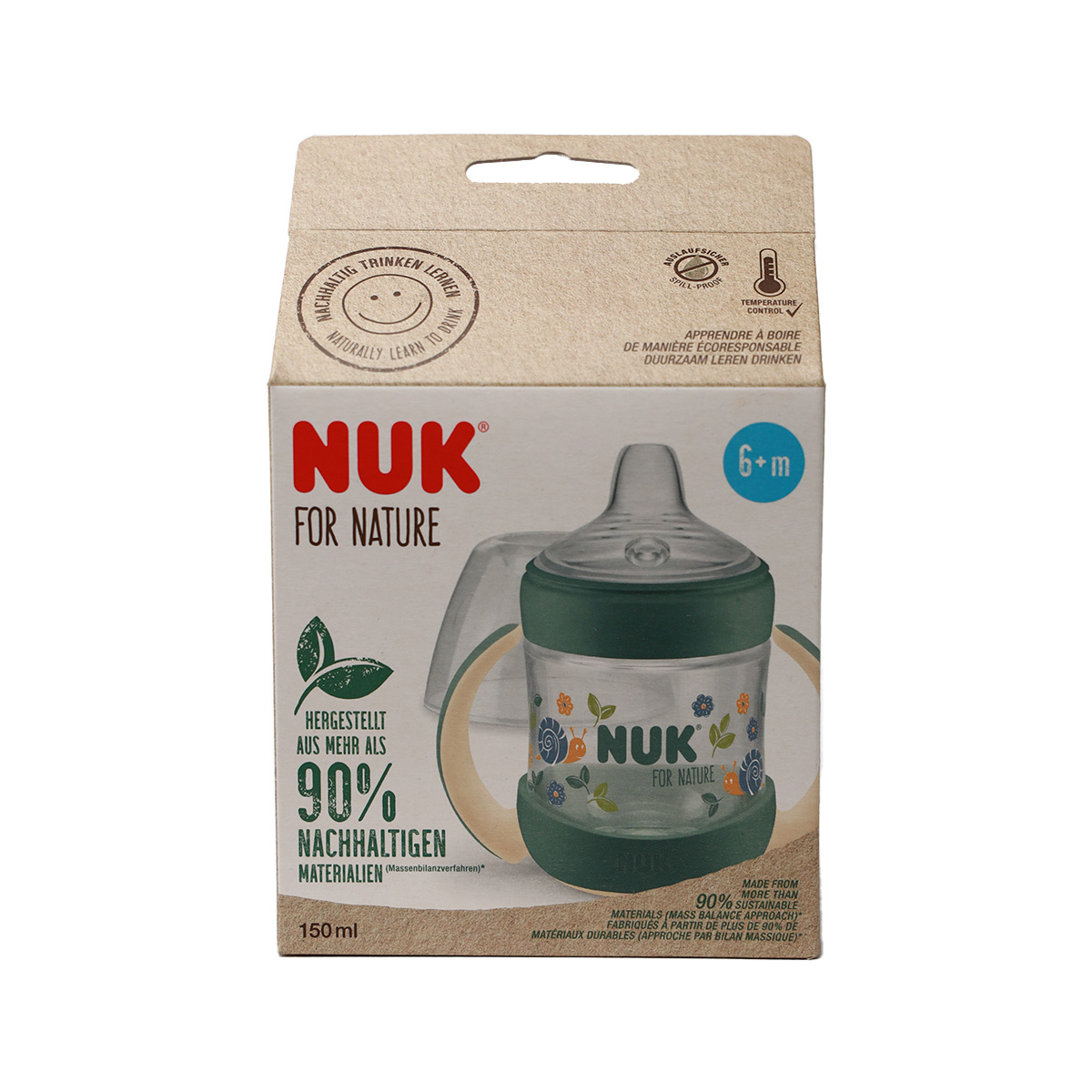 Nuk - ნუკი ბოთლი პლასტმასის 150მლ და სილიკონის საწოვარა 9587