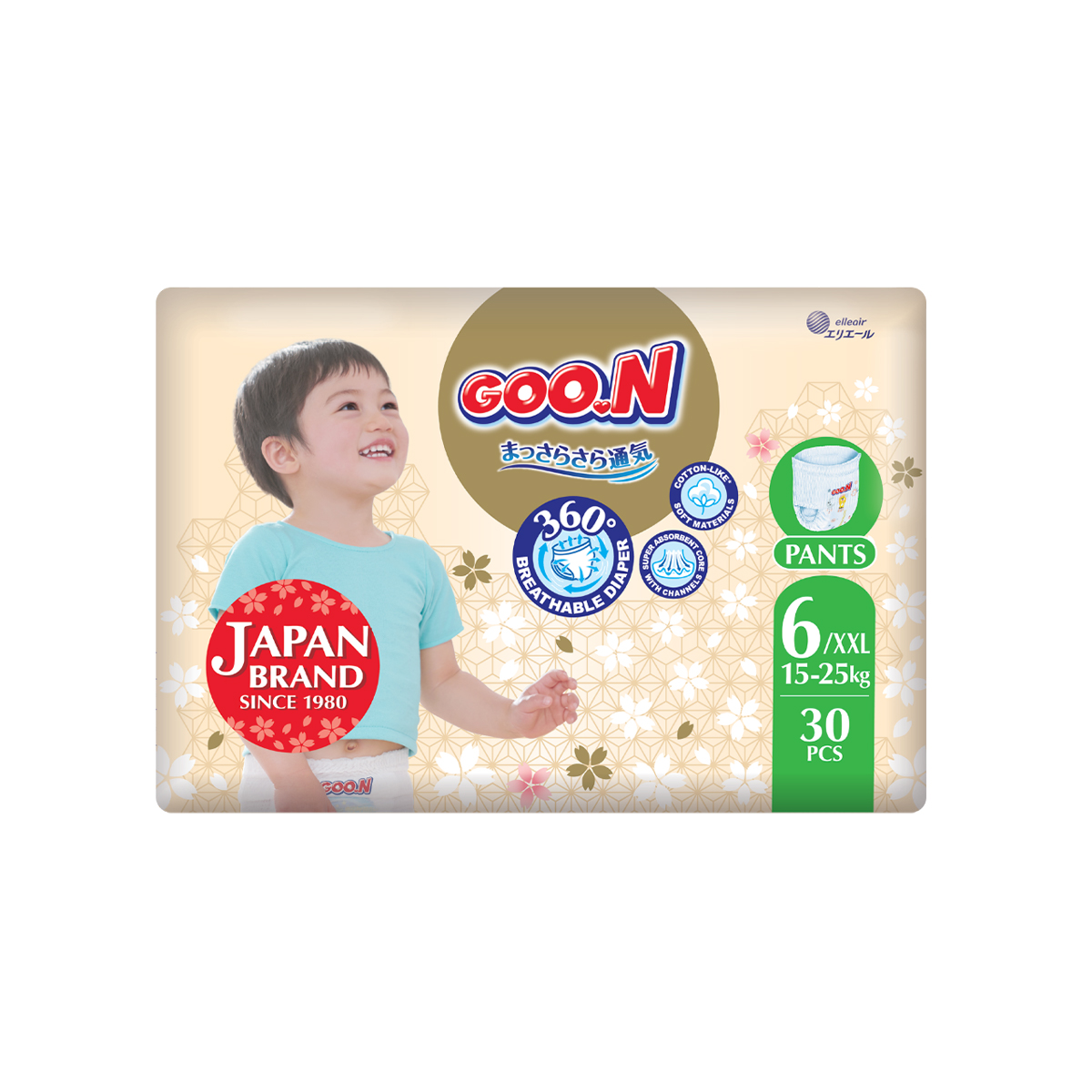 ბავშვის ტრუსი N 6 15-25 კგ 30 ცალი 2300 გუუნ - Goo.N