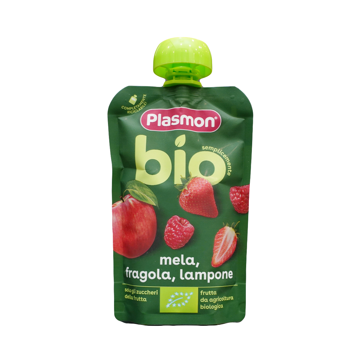 ბიო პაუჩი ვაშლი მარწყვი და ჟოლო 1888 პლასმონი - Plasmon