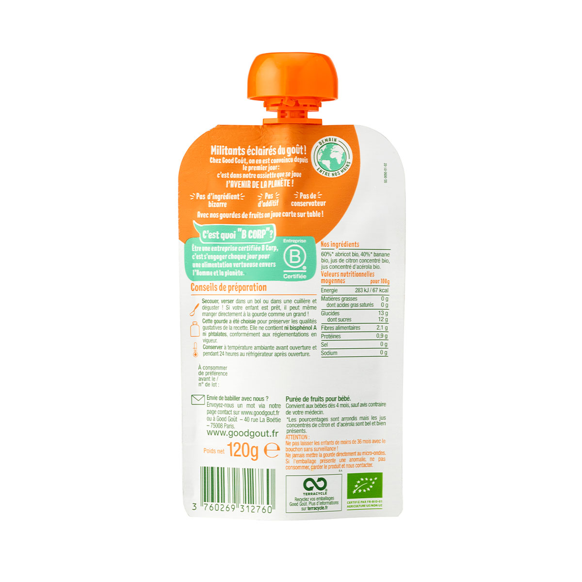 Good gout - გუდ გოუტი პაუჩი ბანანი და გარგარი 120 გრ. 2760 2