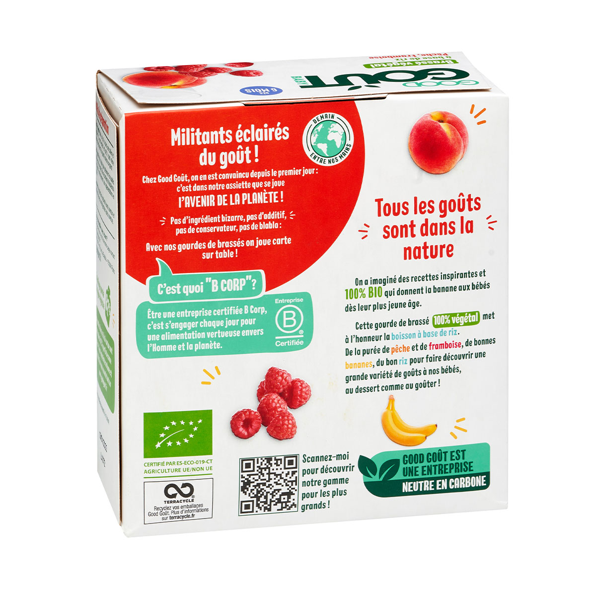 Good gout - გუდ გოუტი იოგურტი ბრინჯი ატამი და ჟოლო 85 გრ. 4 ცალი 2784 2