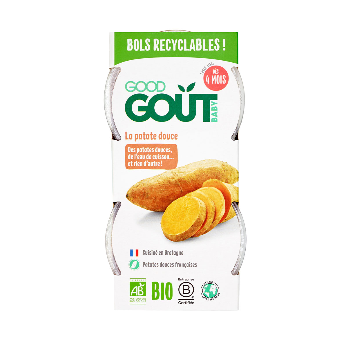 Good gout - გუდ გოუტი პიურე ტკბილი კარტოფილი 120 გრ. 2 ცალი 4450