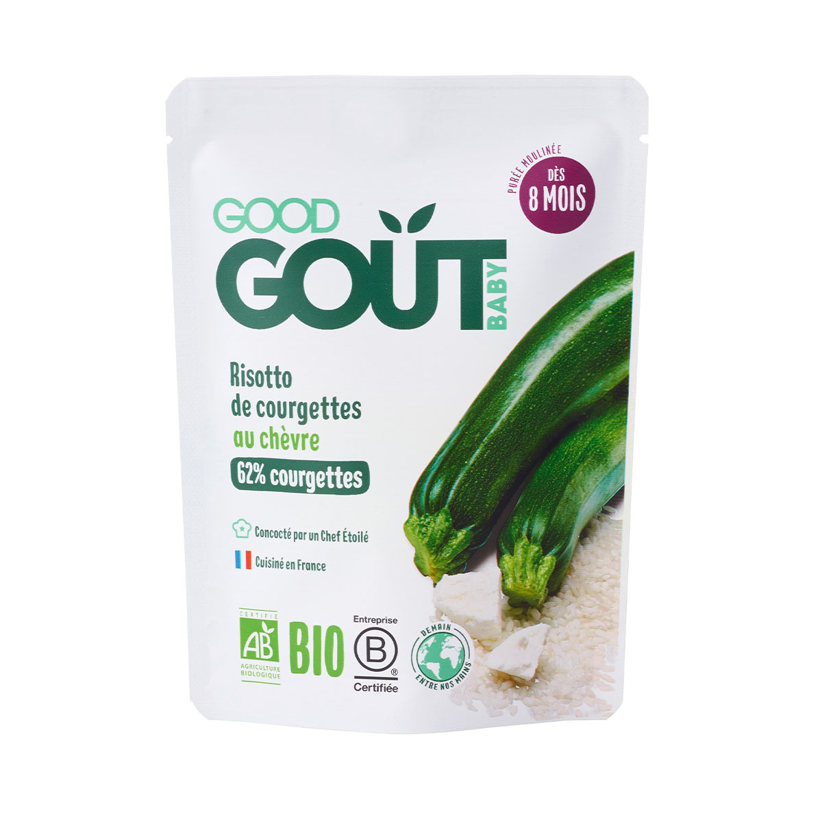 Good gout - გუდ გოუტი პიურე ცუკინი და  თხის ყველის რიზოტო 190 გრ. 7081