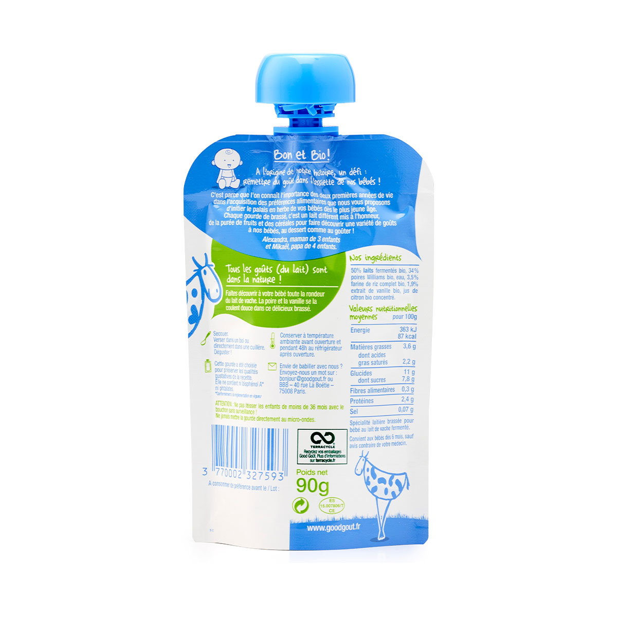 Good gout - გუდ გოუტი იოგურტი ვანილი და მსხალი 90 გრ. 7593 2