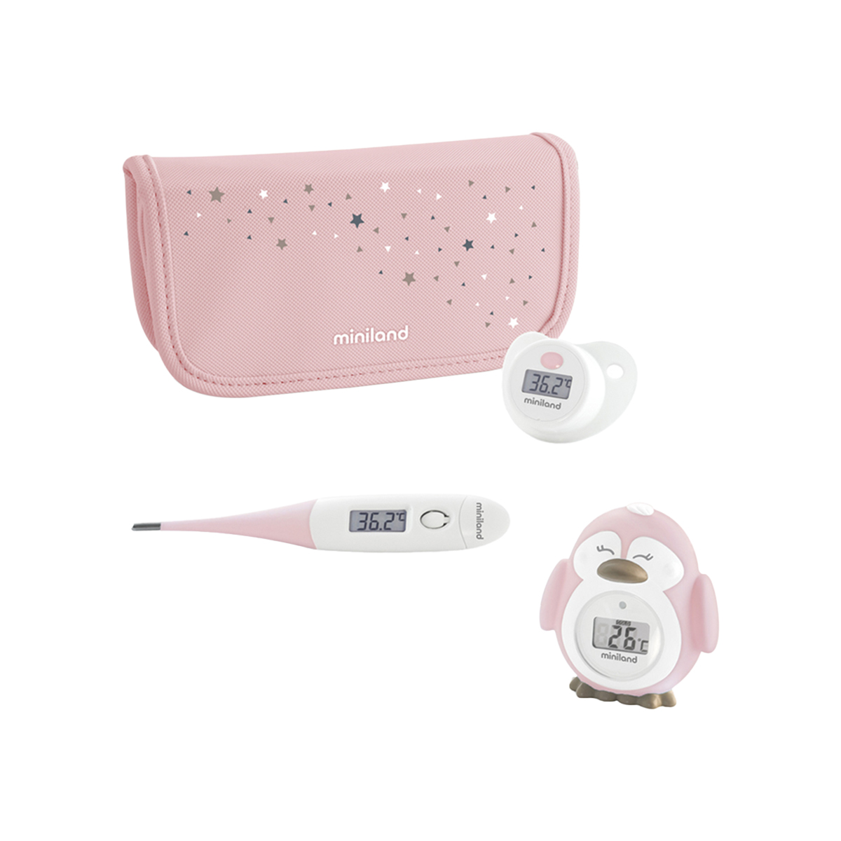 თერმომეტრის ნაკრები ვარდისფერი 9512 მინილენდი - Miniland