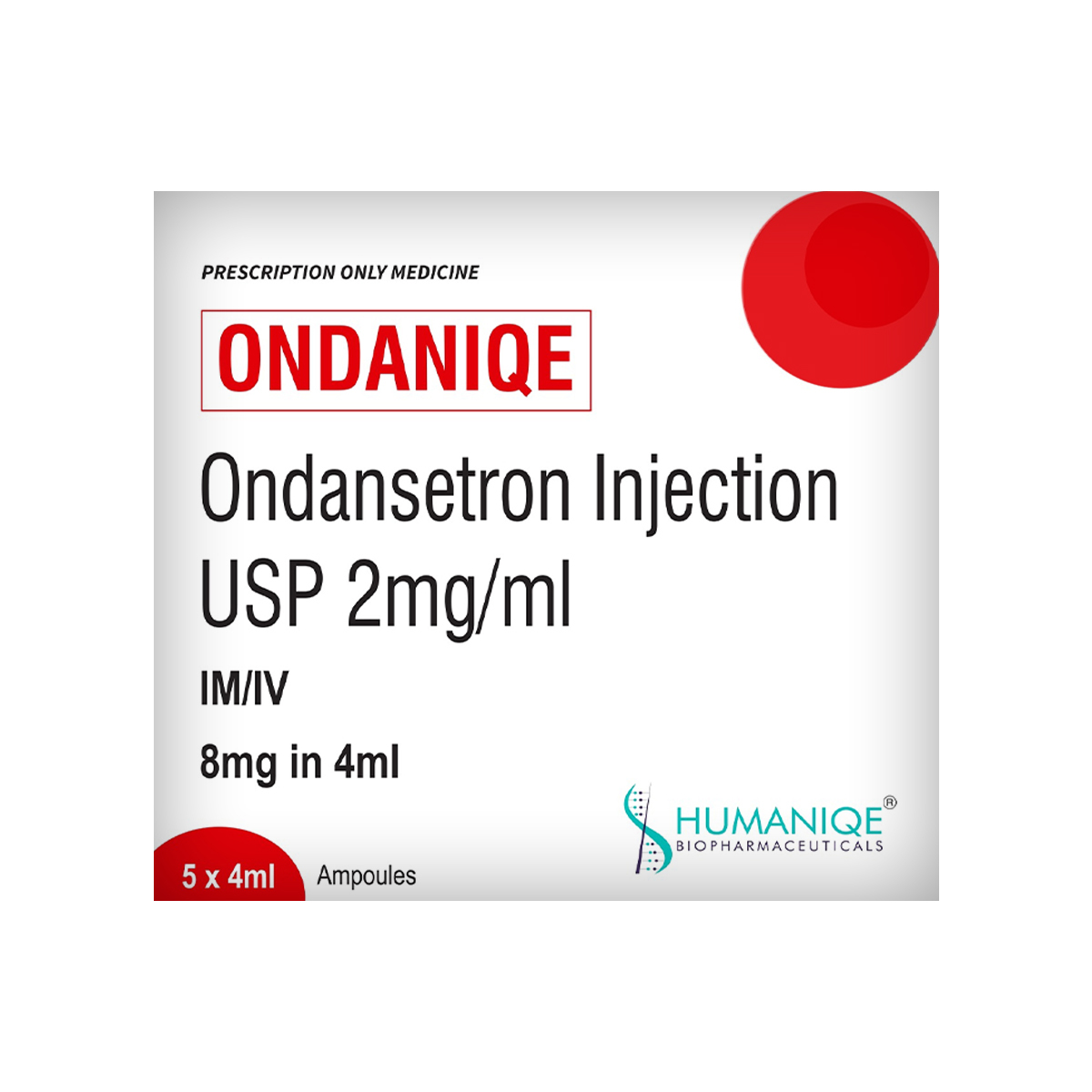 ონდანიქე - Odaniqe 2მგ/მლ 4 მლ 5 ამპულა