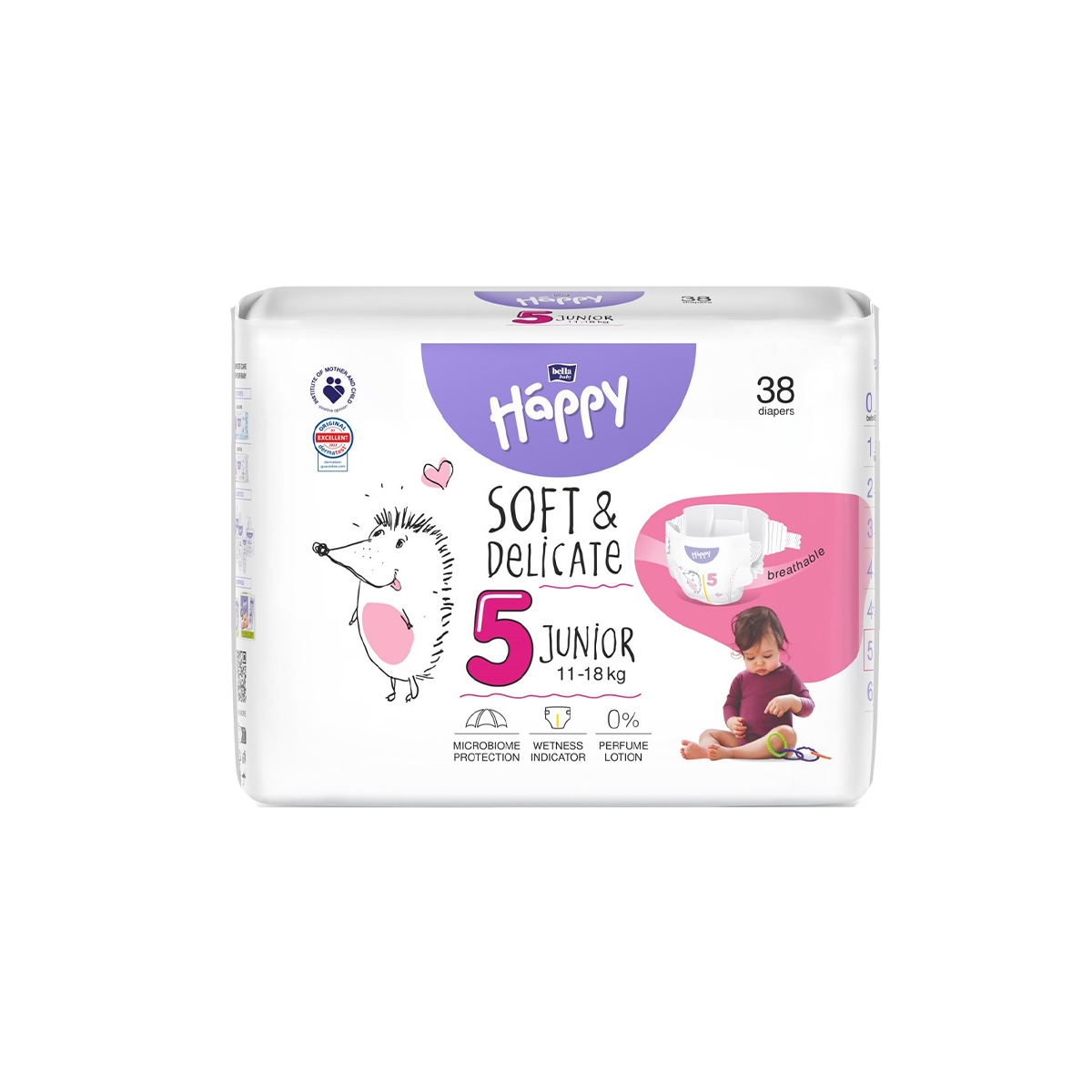 საბავშვო საფენი, ზომა 5 (Junior) 11-18 კგ, 38 ცალი 5513 ბელა ჰეფი - Bella Happy